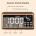 Retro Vintage Dual Alarm Clock Radio FM 15W Fast Wireless Charging LED Display Dimmer Control Auto-Dimming Retro Clock Bedroom