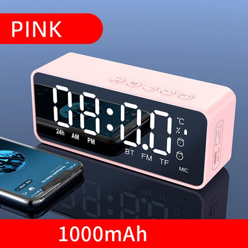 Multifunctional Alarm Clock Radio with FM, Bluetooth Speaker, Portable Subwoofer & Night Light Lamp