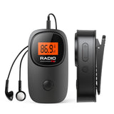 Portable Radio Digital Tuning FM Radio with Earphone Battery Operated Radio with Clip for Walking Jogging