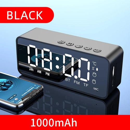 Multifunctional Alarm Clock Radio with FM, Bluetooth Speaker, Portable Subwoofer & Night Light Lamp