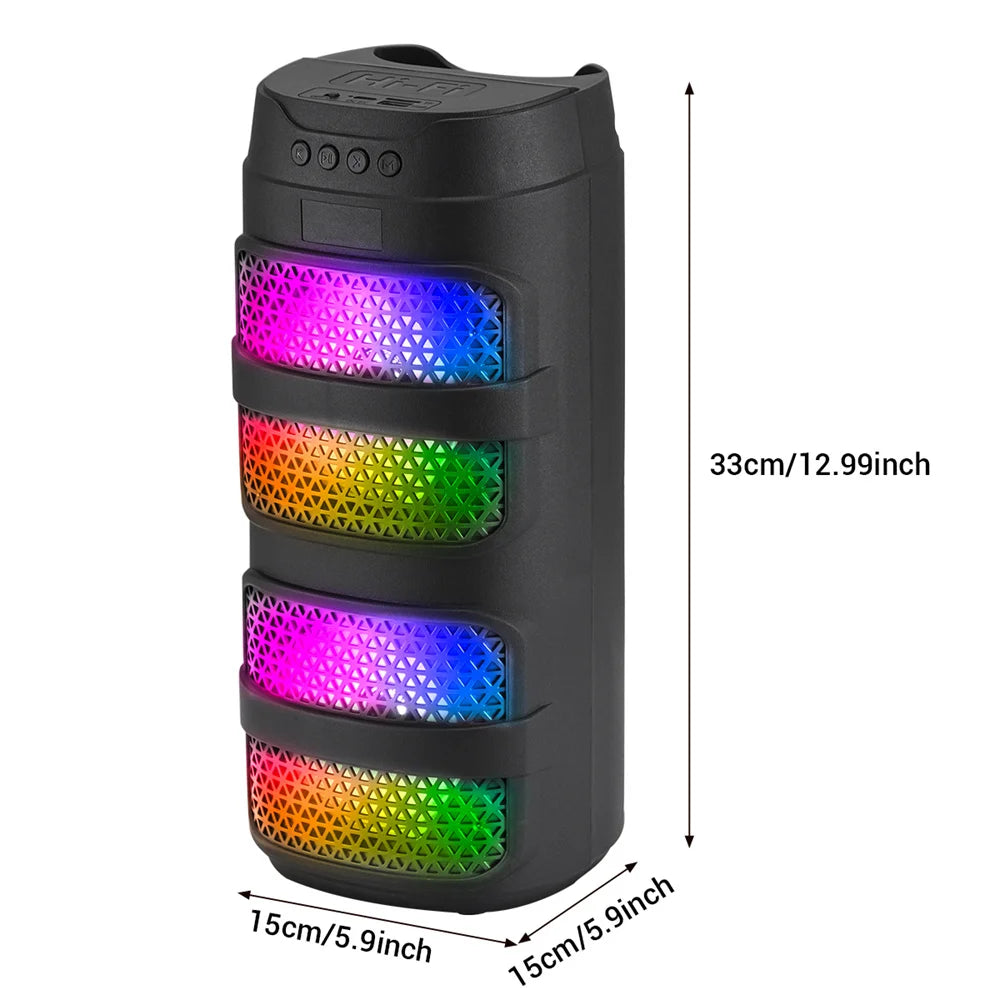 3000W Bluetooth Speaker Dual 4 inch Speaker Stereo Outdoor Portable Subwoofer 5.0 Wireless Speaker Led light Rechargeable