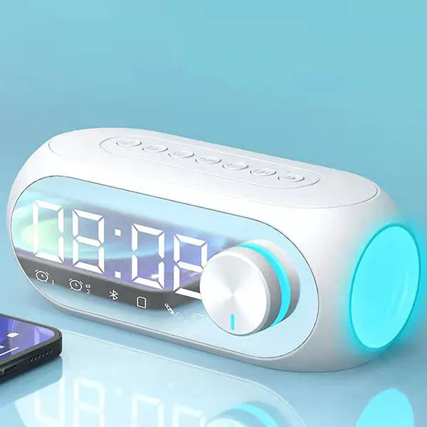 Wireless Bluetooth Speaker HD Led Display Multifunction Stereo Bass Speakers Alarm Clock FM Radio TF Card Aux Music Playback.
